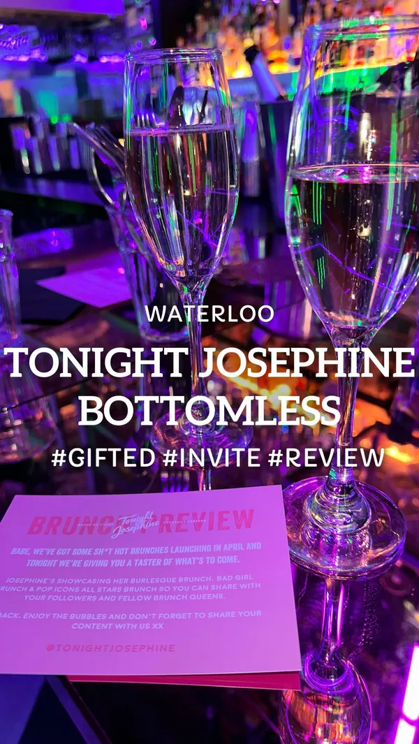 The video showcases a preview event for Tonight Josephine's new bottomless brunches. The setting is a stylish bar with a vibrant, purple and green color scheme and a black and white checkered floor.  Food items include pulled pork burgers, buttermilk chicken burgers, loaded nachos, and waffles. Drinks featured are bottomless Prosecco and cocktails, one being a zombie served in a pelican cup.  The presentation is visually appealing with good lighting, focusing on the food and drinks.  No dietary information is explicitly provided. The main focus is the entertainment aspects of the event with drag queen and burlesque performances.