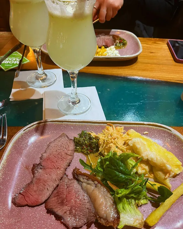 Absolutely fantastic time at @pretorestaurant - one of our favourite places- always amazing Brazilian meat experience 🥩 🇧🇷 

Always the most friendly, attentive staff 👏🏻 

We were super excited when we were invited to go and have their Rodizio full grill experience 🥩 

There are so many sides to choose from- the salad was fresh af, cheesy pasta and the chips were on point 👏🏻 

The meats just keep coming round (check out our reel coming 🔜) 

Our faves:

🥩 picanha- beautifully rare and so salty 
🥩 garlic beef 
🐖 gammon 
🥩 sirloin 
🐑 garlic lamb 

We were so gutted we got full so quickly! We can’t wait to head back. 

Desserts:

Lou’s fave- Brigadeiro - gooey chocolate cake

Ally’s fave- cheesecake dulce de leite 🍰 

At £29.95 for unlimited sides and meats we thinks it’s a banging deal. 

Check out our reel for even more juicy details 💋 

Rating: 9/10
Price: ££
📍 @pretorestaurant 

#invite @nibbleapp
