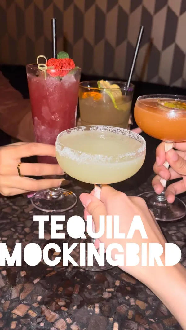 The video showcases a night out at Tequila Mockingbird in Charing Cross, London. It features a group of friends enjoying a variety of cocktails, including berry and gin cocktails, classic margaritas, Tommy's margaritas, and espresso martinis.  The video highlights the bar's ambiance, extensive cocktail menu, and friendly bartenders. The presentation focuses on the colorful cocktails and the lively atmosphere. No dietary information is explicitly provided. The main focus is on the bar experience and the cocktails.