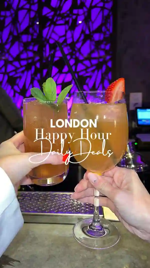 The video showcases three London bars known for their happy hour deals. It features various cocktails and drinks, such as mimosas, Sol beer, Tequila Mockingbird cocktails, and Eastcheap Records' signature drinks.  The presentation focuses on the drinks themselves, with some shots of the bar environments. No dietary information is explicitly provided. The main focus is on promoting these bars as affordable and fun options for happy hour.