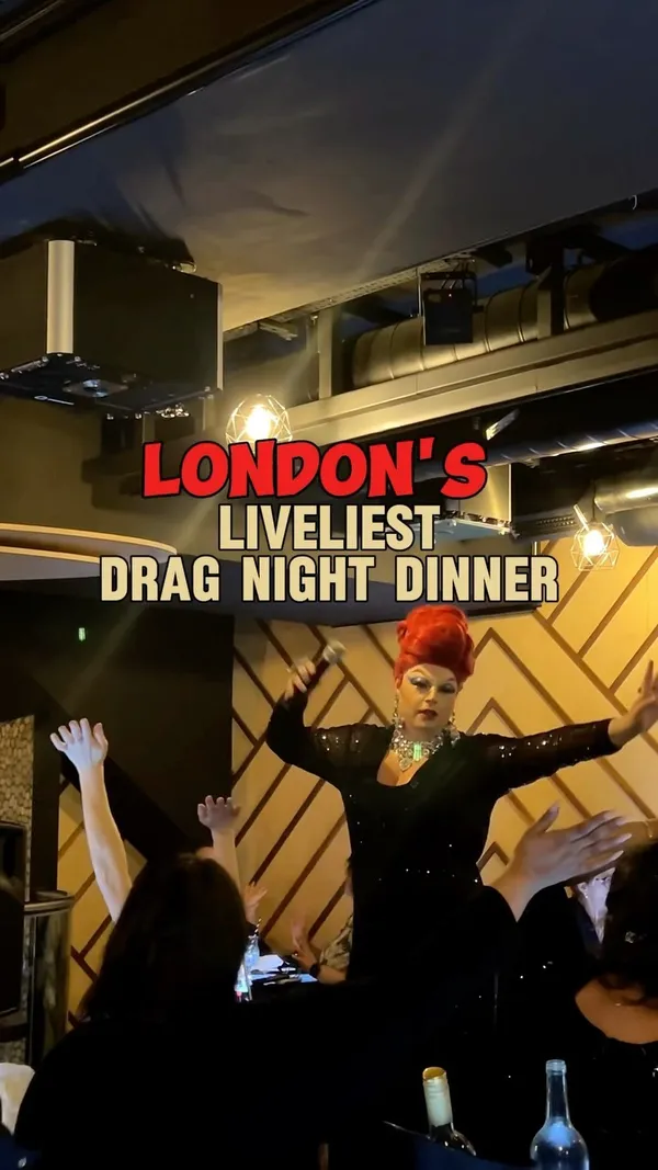 The video showcases Inamo restaurant, highlighting its drag dinner event. It features various Pan-Asian dishes such as sushi rolls, fried rice, and chicken dishes, presented on interactive tables. The restaurant's ambiance and drag performer are also highlighted, emphasizing a fun and interactive dining experience.