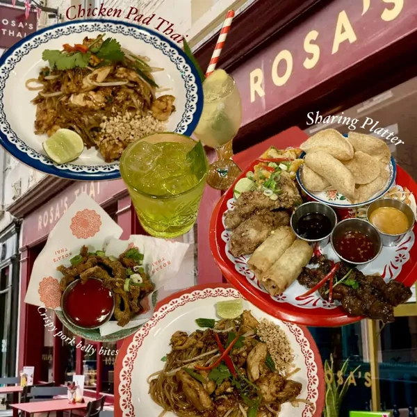 YORK
📍Rosa’s Thai, Coney Street

I was very kindly invited to @rosasthai for dinner to try the new menu (gifted / PR) 

@rosasthai serve exceptional authentic Thai food and recently they’ve made a couple of changes: improving recipes and ingredients, improving dish presentation and providing better detailed menu descriptions. 

📸:
🇹🇭 classic platter for 2 - Thai fried chicken (new) veggie spring rolls, grilled pork skewers, Thai calamari and prawn crackers. 
🇹🇭 crispy pork bites (new) 
🇹🇭 chicken pad Thai - a traditional dish they needs no introduction. Rosa’s co-founder Saiphin spent years perfecting her homemade tamarind sauce and the noodles are cooked fresh to order with eggs and your favourite add-on, then topped with crunchy crushed peanuts.
🇹🇭 lychee ginger spritz 
🇹🇭 melon basil smash (new) 

All of our food was delicious. We particularly enjoyed the selection of small dishes in the sharing platter. The new Thai fried chicken was delicious, there was a lot of meat and the batter was perfectly crispy and not too thick. The pad Thai was absolutely stunning, I have tried a lot of pad Thai’s and this one was one of the best. 

Thank you so much for having us @rosasthai @joli_app , we look forward to coming back ❤️🇹🇭