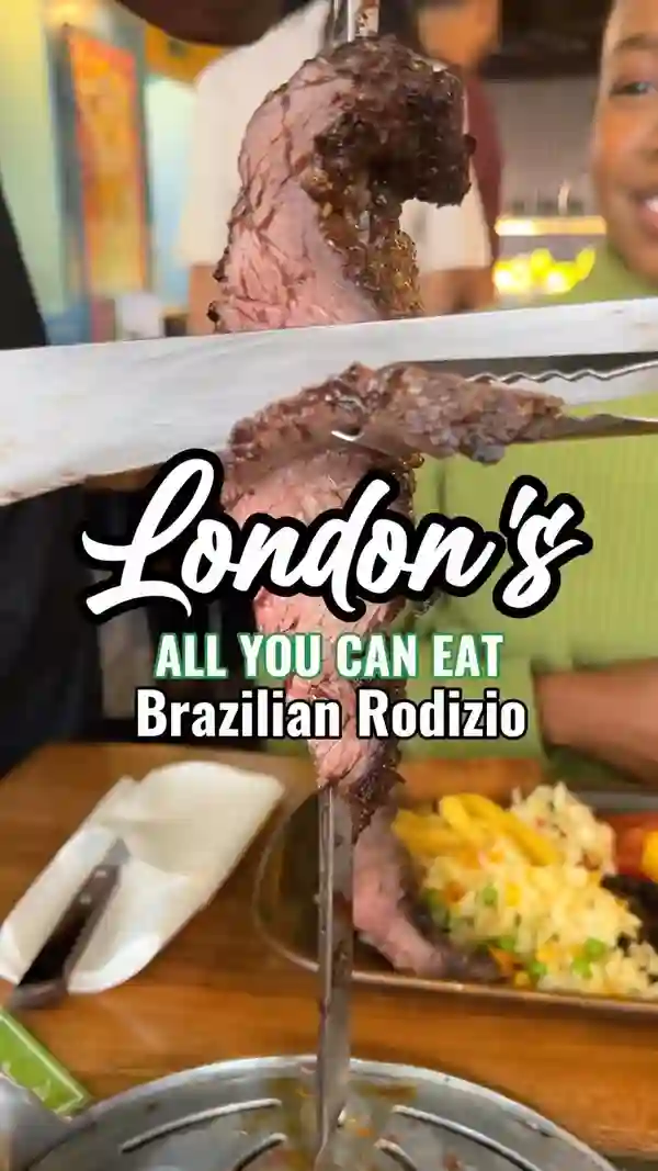 This video showcases Preto Restaurant, a Brazilian Rodizio in London. It highlights various grilled meats, a salad bar, cocktails (Green Jamaica and Danny Boys Passionfruit Mojito), and desserts (Brigadeiro and Passionfruit Mousse Cake).  The presentation focuses on close-ups of food and drinks, emphasizing their visual appeal.  No specific dietary information is provided.