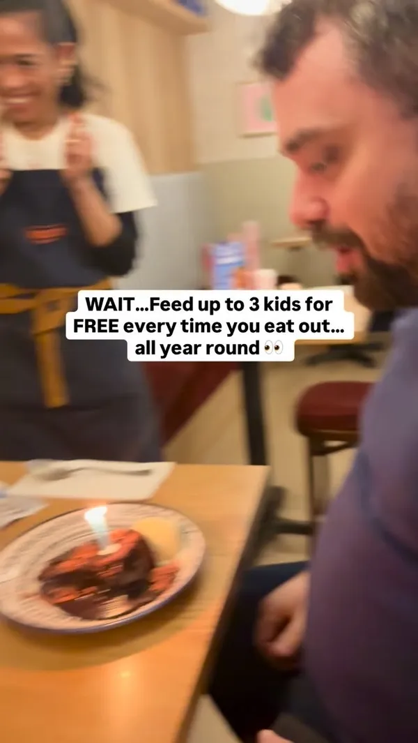 The video promotes a 'Kids Eat Free' subscription offer at the Prezzo Italian restaurant chain. It features a family with two young boys enjoying a meal and celebrating a birthday. The video showcases various food items, including lasagna, kids' pizza, a chicken burger, starters like hummus and garlic bread, and desserts. Text overlays are used effectively throughout to explain the details of the £1.99 per month subscription, which allows up to three children to receive a free three-course meal with the purchase of one adult main. The video highlights the family-friendly aspects, such as kids' activities, and concludes with shots of the restaurant's interior and exterior, along with a strong call to action.