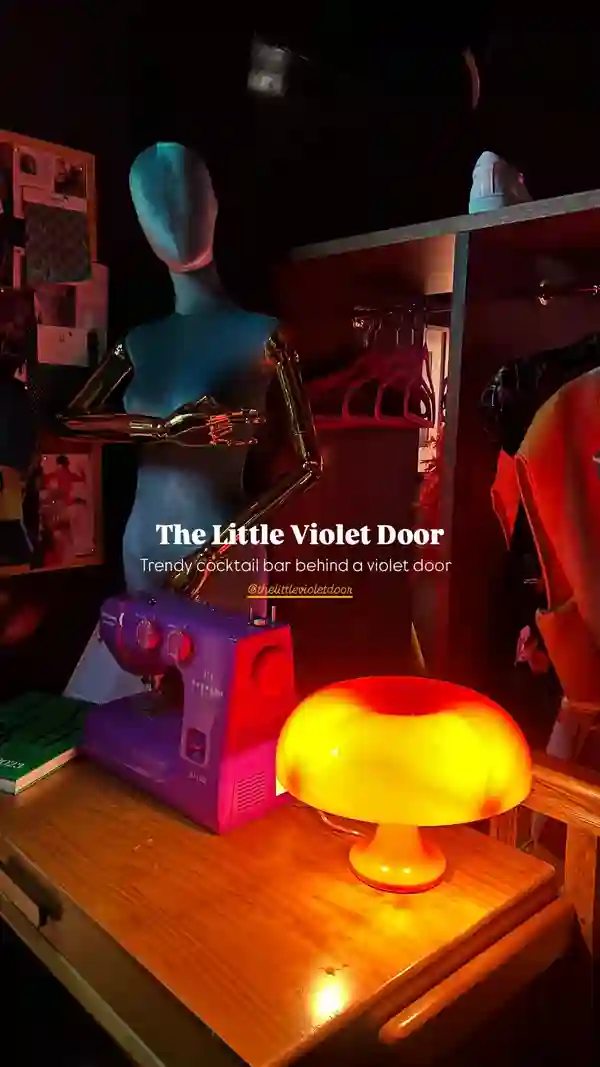 @thelittlevioletdoor @joli_app  Trendy cocktail bar behind a violet door The Little Violet Door @thelittlevioletdoor