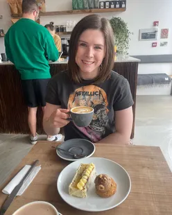 Enjoying coffee and treats at Trait Coffee on Lisburn Road, Belfast, with cozy cafe vibes and friendly service.