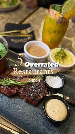 Overrated London restaurants with bland food and drinks, featuring reviews on Sahara Grill and Nando's.