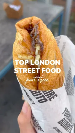 A roast burrito with tender beef wrapped in Yorkshire pudding, served with extra gravy and loaded roast potatoes.