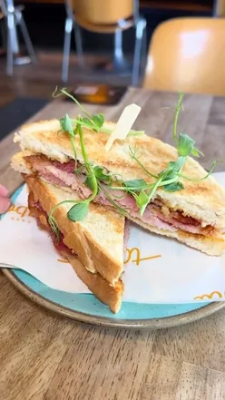 Delicious croissant, hot chocolate, and bacon butty on Bold Street, Liverpool, perfect for a £20 food adventure.