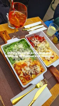 Three delicious lasagna portions from Lasagneria Italiana, showcasing various flavors in London.