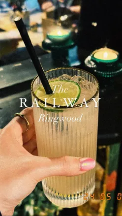 Delicious Animal Burger with toppings, Korean Chicken fries, and mocktails at Ringwood Railway restaurant.