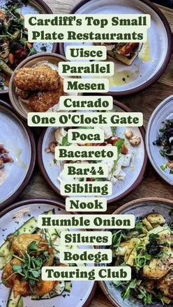 Delicious small plates and tapas from Cardiff's top restaurants, perfect for sharing on date night.