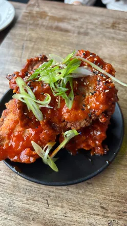 Katsu arancini and Korean fried chicken at 7 Lucky Gods, birthday meal highlight with delicious food and drinks.