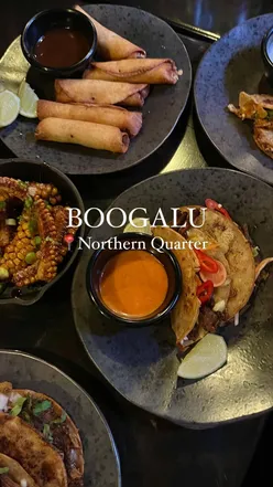 Delicious lamb birria tacos and tapas dishes at Boogalum, Manchester, with cocktails and sharing plates.