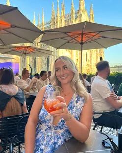 Milan travel tips: Enjoy Terrazza Aperol's views, QC Terme spa, Gloria Osteria dining, Navigli nightlife, Aroma Napoletano croissants.
