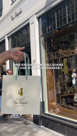 Delicious dark chocolate cookies with gooey white chocolate filling from Van Stapele Koekmakerij in Amsterdam.
