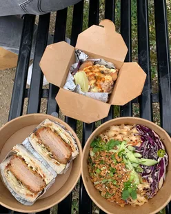 Top 5 Glasgow meals of 2024: tonkatsu sando at Ho Lee Fook, Sunday roast at The Loveable Rogue, vegan dishes at Non Viet Ba, flavorful sandwich at Homemade, and fantastic menu at Fanny Trollopes.