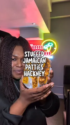 Delicious stuffed Jamaican patties from Yum Yum Caribbean, perfect for a tasty lunch in London.