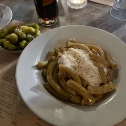 Fried gnocchi and creamy penne truffle pasta at Bacaro, a cozy Italian-Spanish restaurant on Castle Street, Liverpool.