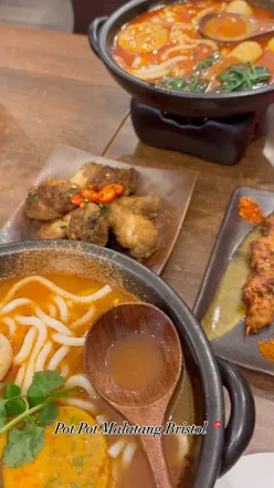 Delicious Chinese food at Pot Pot Malatang in Bristol, featuring chicken wings, gyoza, and unique soup dishes.