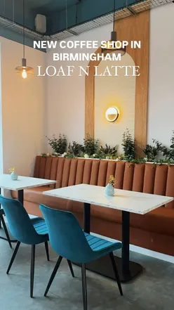 Rose Milk Cake and coffee at Loaf N Latte, new Birmingham coffee shop on Hooper Street, offering fresh bread and cakes.