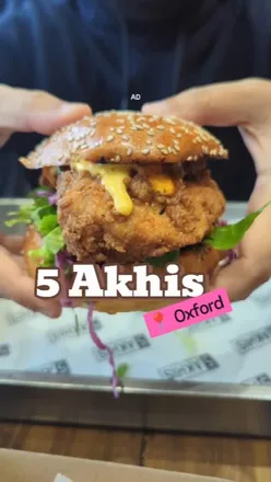 Delicious freshly made burgers and fries from Five Akhis in Oxford, showcasing quality halal food.