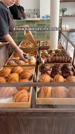 Assorted pastries from London's top bakeries: Mahali &Co, Happy Sky, Don’t Tell Dad, and August Bakery. #londonbakery