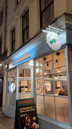 Delicious Chicken Katsu and Char Sui chicken sushi rolls at Sushidog, a trendy Japanese restaurant in Soho.
