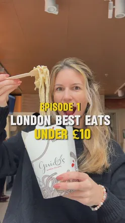 Plate of pasta at Guido's in London, affordable meal under £10, showcasing cheap eats in the city.