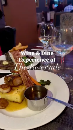 Indulging in a luxurious Wine & Dine menu with cheese fondue, ribeye steak, and decadent desserts at Riverside Bournemouth.