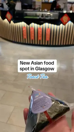 Asian food spot Toast Tea in Glasgow serves Japanese Onigiri, Bingsu, and crispy croffles at St Enoch Centre.