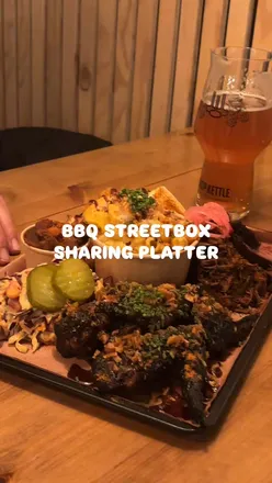 BBQ Streetbox Sharing Platter with smoked meats and scratch-made sauces at Hop Kettle Cirencester, perfect for Valentine's.