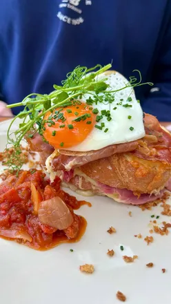 Delicious Croque Madame and Eggs Cochon at Cafe No. 11 in Rayleigh, Essex, perfect for brunch lovers.