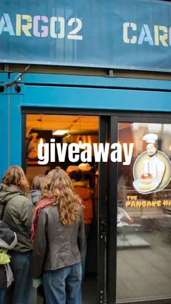 Gluten-free pancake and waffle giveaway with toppings at The Pancake Man UK in Wapping Wharf. Enter to win delicious treats!