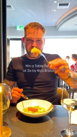 Win a table for 4 at Six by Nico Bristol, enjoy 'The Chippie' tasting menu with sides, add-ons, and wine or cocktails.