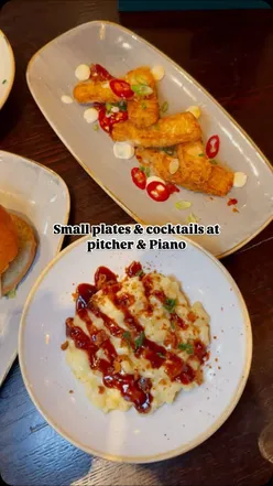 Cocktails and small plates at Pitcher & Piano Nottingham, featuring 2-for-1 drinks and a tempting new menu.