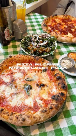 Pizza Pilgrims' March special Provola e Pepe pizza with smoked provola and black pepper at Nottingham location, with cacio e pepe balls, truffle crust dippers, and Nutellamisu dessert.