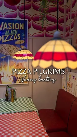 Provola E Pepe pizza with smoked mozzarella and black pepper at Pizza Pilgrims Nottingham, plus cacio e pepe balls.