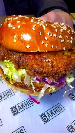 Delicious Juicy Lucy and Blazing Bird burgers with mocktails at Five Akhis pre-launch in Hall Green.