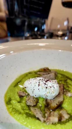 Delicious multi-course Sunday menu featuring pea soup, gin cured salmon, and banoffee popcorn parfait in Sheffield.