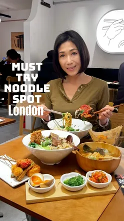 Delicious beef ribs noodle with tender meat and chewy noodles in London, served with spicy chili oil and broth.
