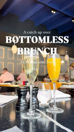 Enjoying a bottomless brunch at Malmaison Hotel, York with prosecco, mimosas, and delicious food.