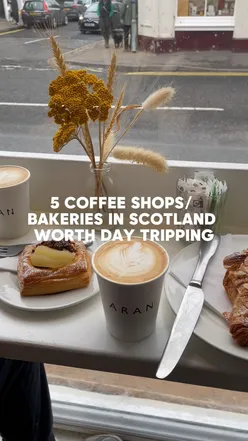 A sunny day showcasing top coffee shops and bakeries in Scotland, perfect for day trips and scenic walks.