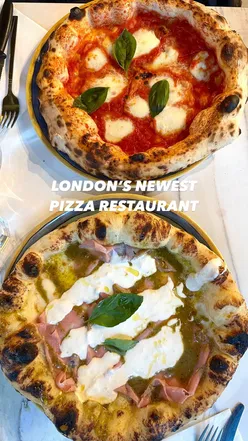 Delicious truffle cheese starter, pistachio mortadella pizza, and chocolate orange mousse at Vasiniko, Charing Cross.