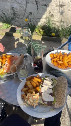Delicious sandwiches enjoyed outdoors at The Crooked Billet in Tadcaster, perfect for a ladies' lunch.