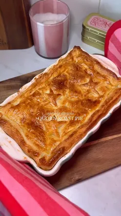 Creamy Quorn Roast spring greens pie with fresh herbs, perfect for an Easter celebration.