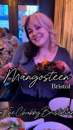 Delicious gluten-free Thai dishes at Mangosteen Bristol: crispy squid, honey beef, fried rice, and chicken stir fry.