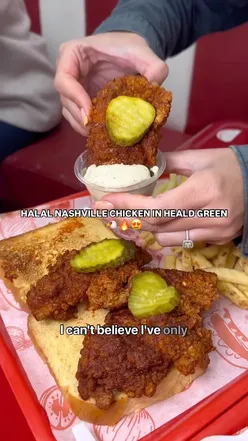 Delicious Halal Nashville Fried Chicken Munchbox with tenders, wings, loaded fries, and shakes in Heald Green.
