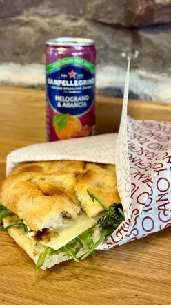 Delicious schiacciata sandwiches from Toscano Edinburgh, showcasing fresh ingredients and customizable options.