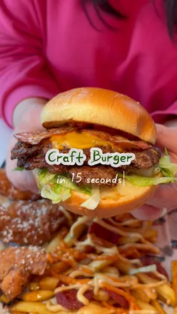 Delicious craft smash burger from @craftburgeruk, showcasing juicy beef and fresh toppings in Newcastle.